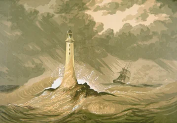 Leuchtturm mit Segelschiff