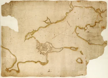 Festung und Hafen von Louisburg, Cape Breton, ca. 1745
