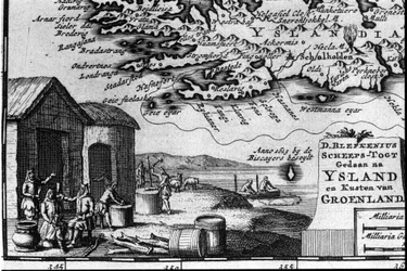 Karte von Island und Darstellung seiner Bewohner - in „Karte der modernen Reiserouten und Reisen“