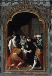 Wunder des heiligen Antonius von Padua, der einen Gelähmten heilt (Öl auf Leinwand, spätes 18. Jahrhundert)