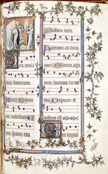 Missale von Saint Denis, um 1350. Miniatur, die Clotaire und Dagobert darstellt.