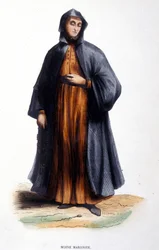 Maronitischer Mönch. Gravur aus einem Album über religiöse Orden, Paris