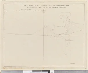 Seite 38b Die Route von Seiner Majestät Schiff Perseverance zwischen Rutland und den Cinque Inseln