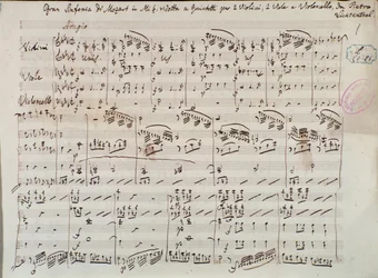 Seite der Noten für Sinfonia concertante für Violine und Viola in Es-Dur von Mozart, Lichtenthal-Version