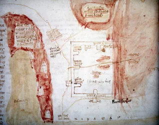 Plan von Antiochia (Antakya), Stadt der Türkei - in „Peregrinationem in Terram Sanctam“