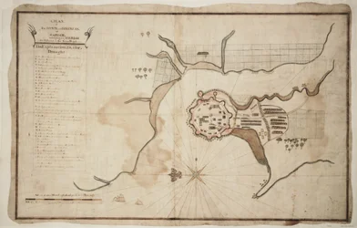 Plan der Stadt und Festung Gariah, um 1755