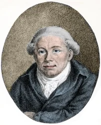 Porträt von Georg Christoph Lichtenberg (1742-1799), deutscher Wissenschaftler, Satiriker und Anglophiler - Gravur