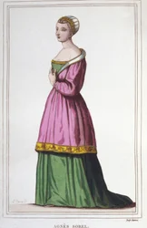 Porträt von Agnes Sorel (1422-1450), Favoritin von König Karl VII. Gravur von 1830