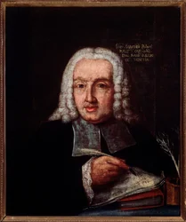 Porträt von Giuseppe Giacomo Saratelli (1714-1762), italienischer Komponist und Organist. Anonymes Gemälde. 18. Jahrhundert. Bologna, Civico Museo