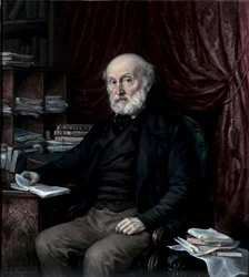 Porträt von Jean Pierre Vieusseux (1779-1863), Kulturfreund und Geschäftsmann, Gründer des Florentiner Lesekabinetts, anonymes Gemälde des 19. Jahrhunderts
