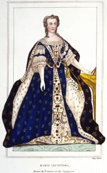 Porträt von Maria Lescszinska, Königin von Frankreich (1703-1768) (Kupferstich von 1830)