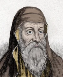 Porträt von Origenes (Origen Adamantius) Theologe der Patristik (185-253). Gravur des 19. Jahrhunderts.