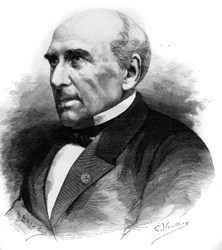 Porträt von Pierre Guillaume Frédéric Le Play (Pierre-Guillaume-Frédéric) (1806-1882), französischer Ingenieur und Soziologe. Stich in „Le Monde illustré“ Nr. 1306 vom 8. April 1882.