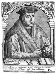 Porträt von Thomas More (1478 - 1538), englischer Politiker und Humanist.