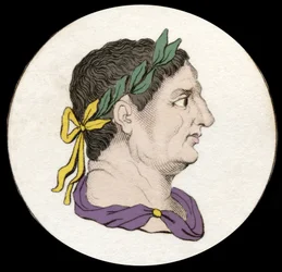 Porträt von Vitellius (15-69), römischer Kaiser. Gravur des 19. Jahrhunderts