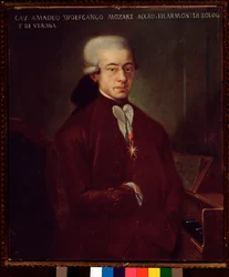 Porträt von Wolfgang Amadeus Mozart mit 21 Jahren