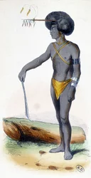 Porträt eines Papua, Volk von Neuguinea.