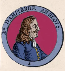 Porträt des britischen Freibeuters, Navigators und Wissenschaftlers William Dampier (1652-1715). Gravur des 19. Jahrhunderts