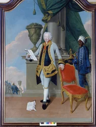 Porträt des Marquis Antonio Litta (1700-1770), intimer Berater des Kaisers. Anonymes Gemälde. Private Sammlung, Mailand