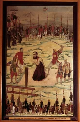 Saint Pierre Dumoulin Borie (Dumoulin-Borie) (1808-1838), katholischer Missionar, Märtyrer in Tonkin im Jahr 1838. Anonymes Gemälde des 19. Jahrhunderts. Paris, Jesuiten-Auslandsmission