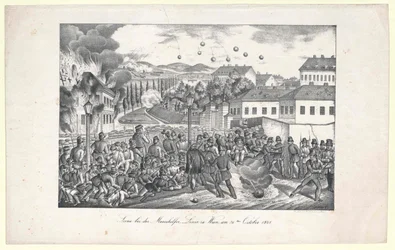 Szene an der Mariahilfer Linie nach Wien