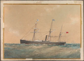 Schraubendampfschiff unter der Flagge von Satsuma, wahrscheinlich 