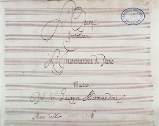 Notenseite zu „Die Krönung des Darius“ von Giuseppe Aldrovandini (1703)