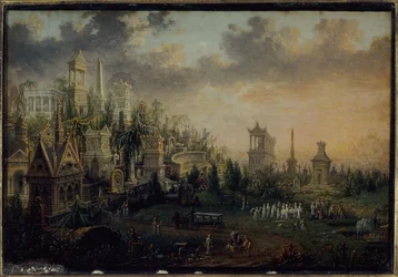 Der Père-Lachaise-Friedhof, jetzt im 20. Arrondissement, 1835