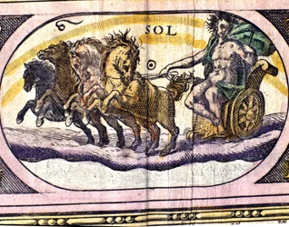 Die Sonne. Gravur aus dem 17. Jahrhundert.