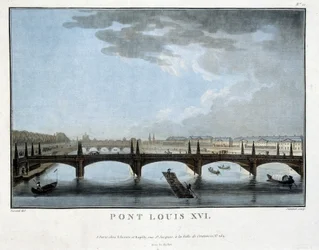 Die Brücke Louis XVI - Gravur