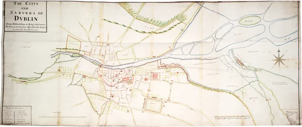 Die Stadt und Vororte von Dublin von Kilmainham bis Rings-End, wo die Flüsse, Straßen, Gassen, Kirchen, Tore usw. genau beschrieben sind, 15. November 1673