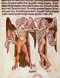Das Sternbild der Zwillinge (Detail) aus „Poeticon astronomicon“ von Hyginus (1. Jahrhundert v. Chr.)