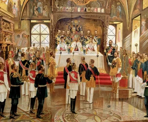Die Krönung von Zar Nikolaus II. (1868-1918) in Moskau, Russland