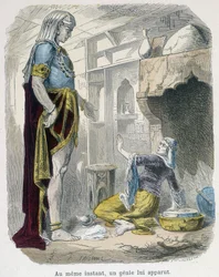 Der Geist aus der Lampe - in „The thousand and one nights“ von Bondet, ed. Guerin