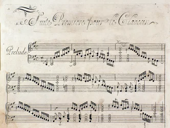 Titelseite der Partitur der Suite von Instrumentalstücken von G F Handel
