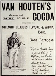 Van Houten Kakao-Werbeaufkleber, ca. 1890