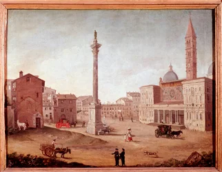 Ansicht der Basilika Santa Maria Maggiore in Rom. Anonyme Aquarell. 18. Jahrhundert Rom, Museo di Roma
