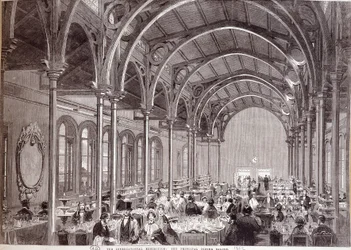 Ansicht des Hauptrestaurants auf der Internationalen Ausstellung 1862 in London