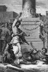 Volero Publilius weigert sich, verhaftet zu werden, 473 v. Chr. Gravur