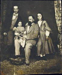 Alexander Herzen mit seinen Kindern nach dem Tod seiner Frau Natalie