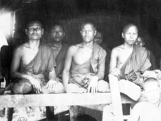 Kambodschanische Mönche - Fotografie, Ende des 19. Jahrhunderts