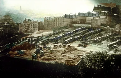 In Montmartre bedrohen die großen Kanonen der Regierung Paris, März 18