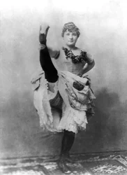 Louise Weber (1870-1929) alias La Goulue, französische Tänzerin des French Cancan im Folies Bergère in Paris und Modell von Toulouse-Lautrec