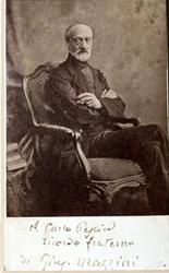 Porträt von Giuseppe Mazzini, mit Autogramm
