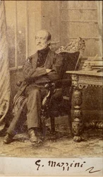Porträt von Giuseppe Mazzini, mit Autogramm (s/w Foto)
