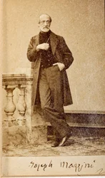 Porträt von Giuseppe Mazzini, mit Autogramm