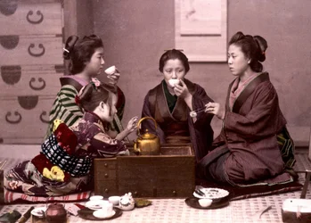 Tee zu Hause, Japan, späte 19. Jahrhundert - Archiv der Auslandsmissionen