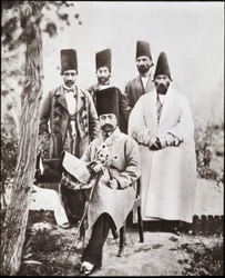 Der Schah von Persien Nasser-ed-Din und seine Kammerherren