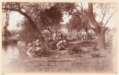 Die Einnahme der Alipur-Kanalbrücke durch die Guides-Kavallerie, Delhi-Übungslager, 1885