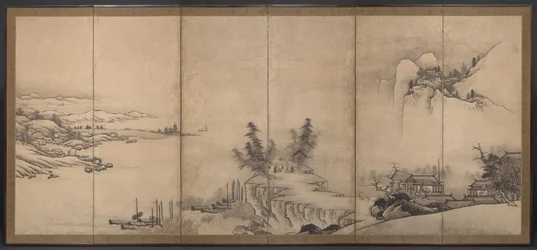 Chinesische Pavillons in einer Landschaft